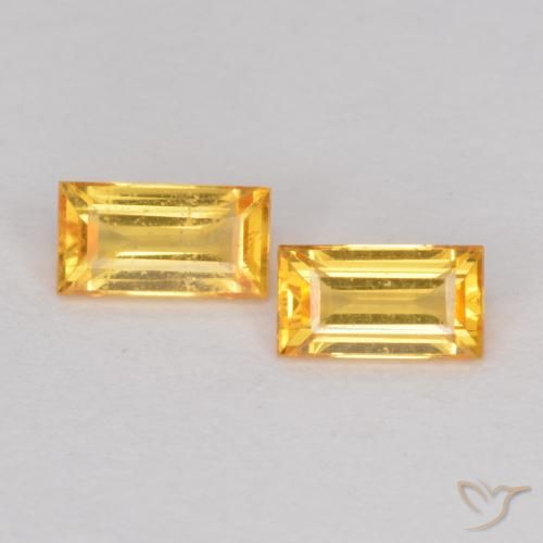 0.50ctw Natural Bright Gold Sapphire, Baguette, VS