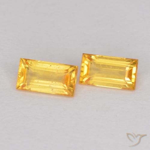 0.50 ctw Golden Sapphire Stones, Natural Sapphire in Baguette Facet Shape for Sale