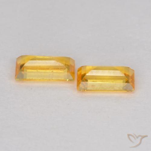 Sapphire Gemstones in 4.5 x 2.5 mm Size for Sale, Sapphire Stones in Bright Gold Color
