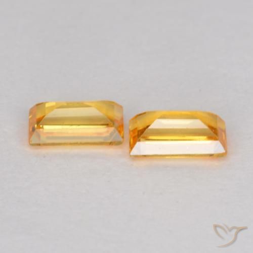 Sapphire Gemstones in 4.5 x 2.5 mm Size for Sale, Sapphire Stones in Medium Orange Color
