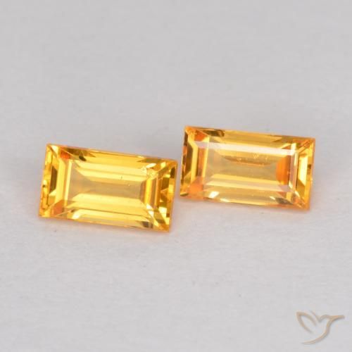 0.49 ctw Golden Sapphire Stones, Natural Sapphire in Baguette Facet Shape for Sale