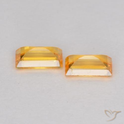 Sapphire Gemstones in 4.5 x 2.5 mm Size for Sale, Sapphire Stones in Orange-Gold Color