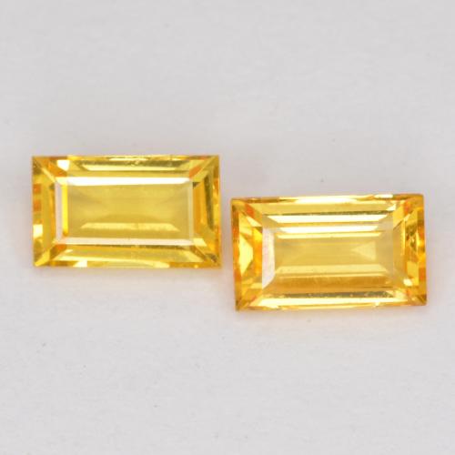 Golden Sapphire Gem - 0.3ct Baguette Facet (ID: 564655)