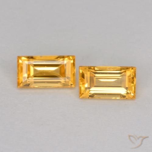 0.54ctw Natural Medium-Dark Golden Sapphire, Baguette, VS