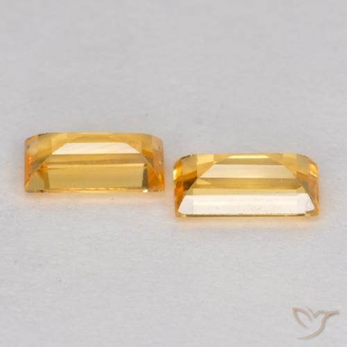 Sapphire Gemstones in 4.5 x 2.4 mm Size for Sale, Sapphire Stones in Medium Gold Color