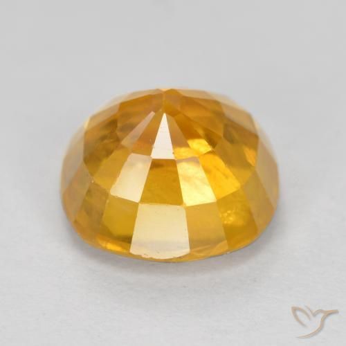 Sapphire Gemstone in 8.5 x 8.1 mm Size for Sale, Sapphire Stone in Dark Golden Color
