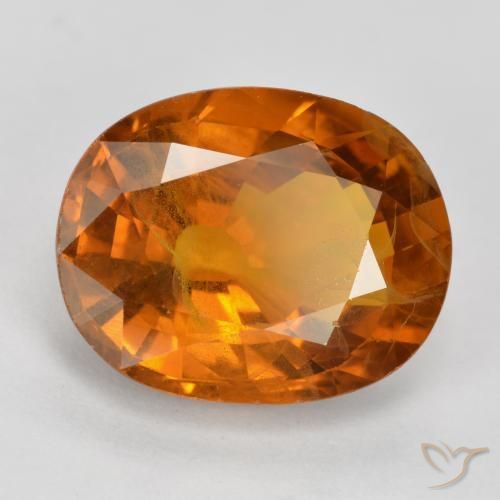 5.58 ct Orange Sapphire Stone, Natural Sapphire in Oval Facet Shape for Sale