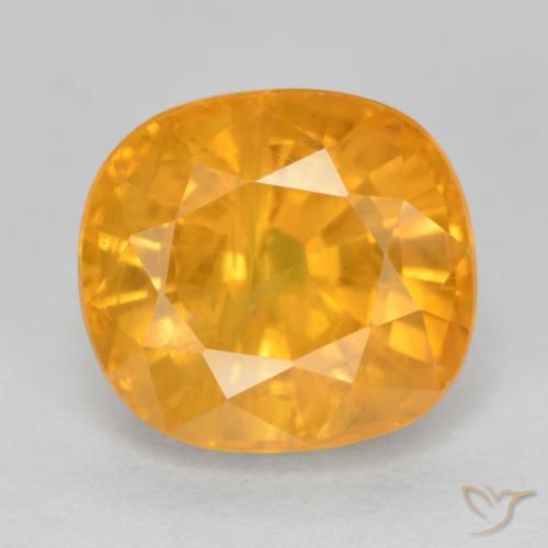 Saphir orange en vrac de 5 ct, taille coussin de 9,8 x 8,9 mm de Thaïlande, Photo A