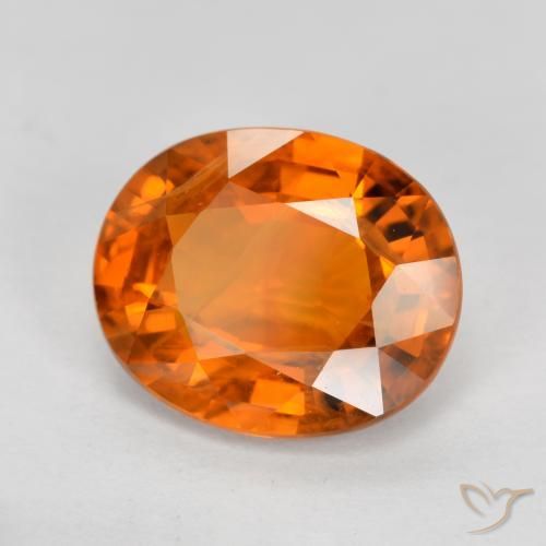 4.03 ct Orange Sapphire Stone, Natural Sapphire in Oval Facet Shape for Sale