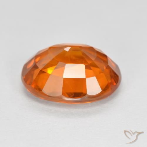 Sapphire Gemstone in 10.4 x 8.6 mm Size for Sale, Sapphire Stone in Medium Orange Color