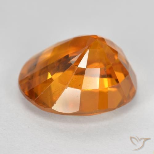 Sapphire Gemstone in 12 x 10 mm (calibrated) Size for Sale, Sapphire Stone in Amber Orange Color