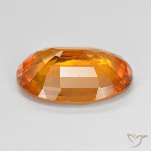 Sapphire Gemstone in 14 x 10.8 mm Size for Sale, Sapphire Stone in Reddish Orange Color