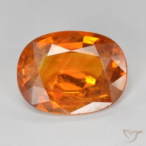 6.78 ct Orange Sapphire Gemstone, Sapphire Gem in Oval Facet Shape for Sale.