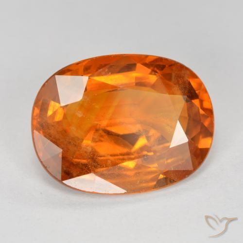 6.78 ct Orange Sapphire Stone, Natural Sapphire in Oval Facet Shape for Sale
