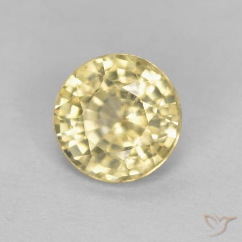 0.52 ct Golden Sapphire Stone, Natural Sapphire in Round Facet Shape for Sale