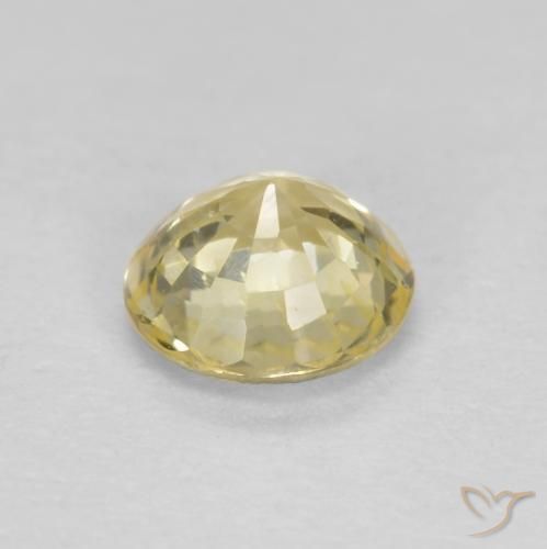 Sapphire Gemstone in 4.5 mm (calibrated) Size for Sale, Sapphire Stone in Light Laguna Yellow Color
