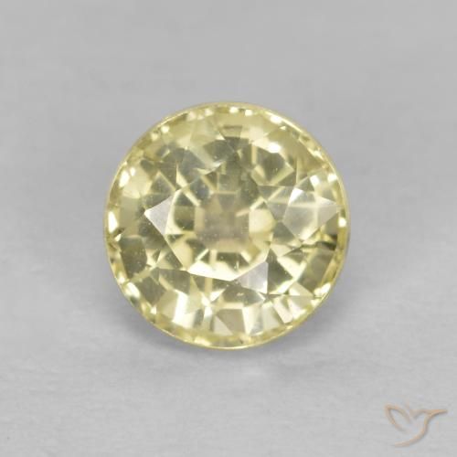 0.53ct Natural Light Laguna Yellow Sapphire, Round, VVS-VS