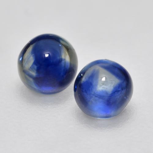 Deep Blue Sapphire Gem - 0.3ct Round Cabochon (ID: 565609)