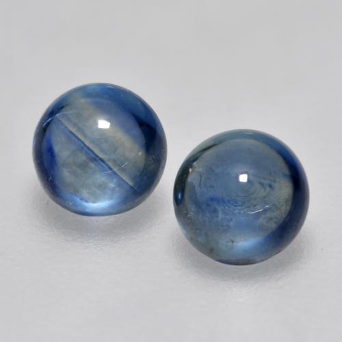 Navy Blue Zaffiro Gem - 0.5ct Cabochon rotondo (ID: 565613)