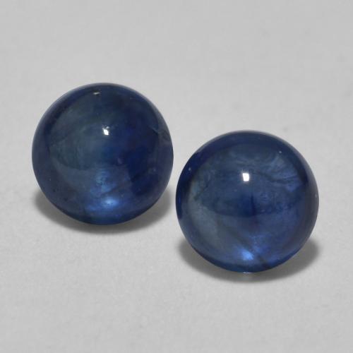 Azul crepúsculo Zafiro Gema - 0.3ct Cabujón Redondo (ID: 566513)