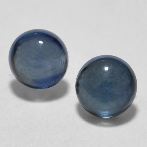 Dark Blue Sapphire Gem - 0.3ct Round Cabochon (ID: 566518)