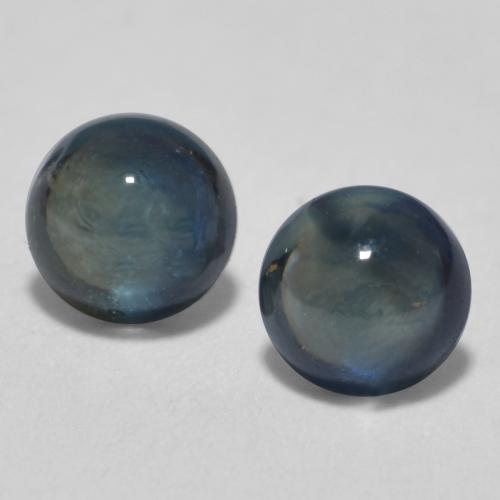 Dark Blue Sapphire Gem - 0.3ct Round Cabochon (ID: 566521)
