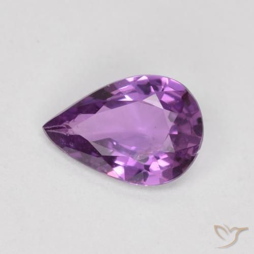 0.47 ct Violet Sapphire Stone, Natural Sapphire in Pear Facet Shape for Sale