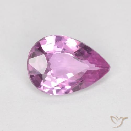 0.62 ct Purple Sapphire Stone, Natural Sapphire in Pear Facet Shape for Sale