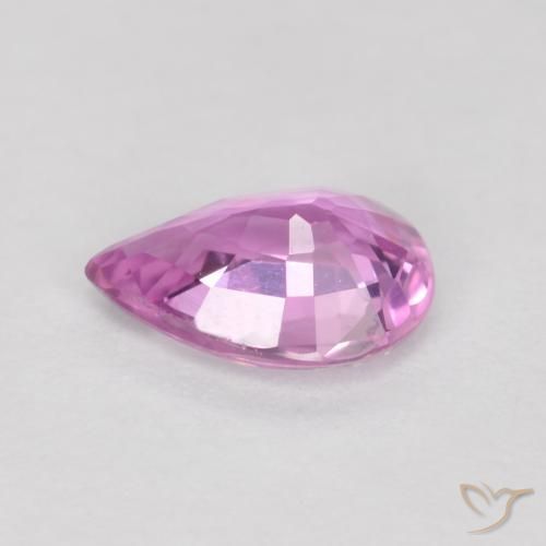 Sapphire Gemstone in 6.5 x 4.7 mm Size for Sale, Sapphire Stone in Deep Pinkish Purple Color