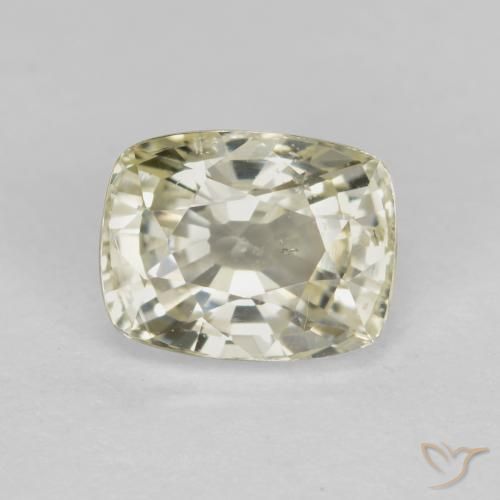 1.43ct Natural Pale Yellow Sapphire, Cushion, VS