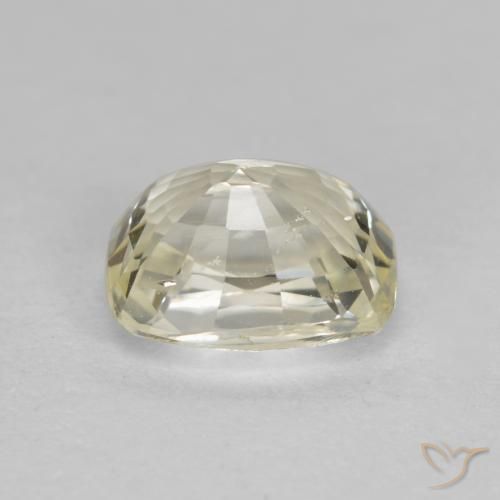 Sapphire Gemstone in 6.7 x 5.3 mm Size for Sale, Sapphire Stone in Pale Yellow Color
