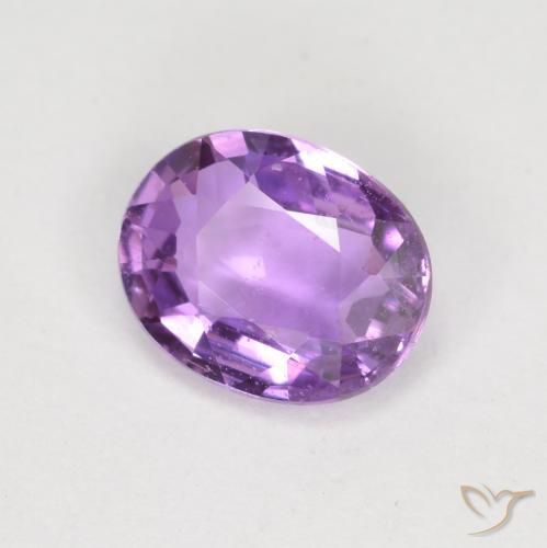 0.70 ct Purple Sapphire Stone, Natural Sapphire in Oval Facet Shape for Sale