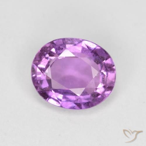 0.72 ct Purple Sapphire Stone, Natural Sapphire in Oval Facet Shape for Sale