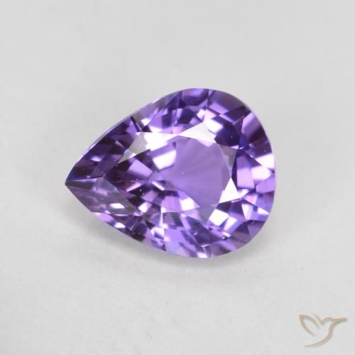 0.66 ct Violet Sapphire Stone, Natural Sapphire in Pear Facet Shape for Sale