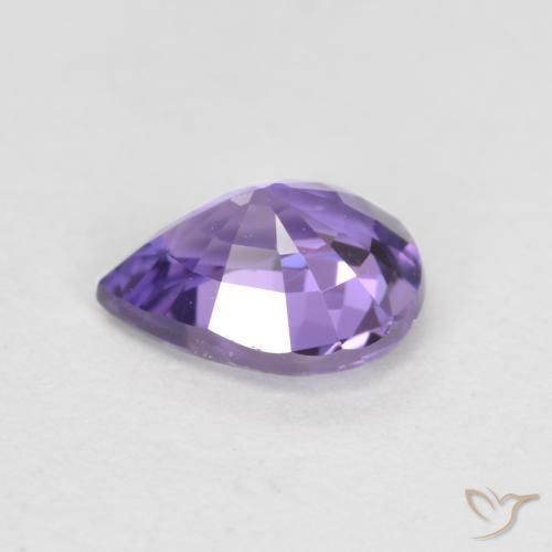 Sapphire Gemstone in 6 x 4.8 mm Size for Sale, Sapphire Stone in Intense Violet Color