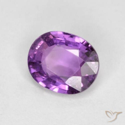 0.72 ct Purple Sapphire Stone, Natural Sapphire in Oval Facet Shape for Sale