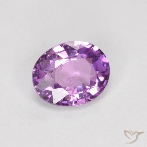 0.51 ct Purple Sapphire Stone, Natural Sapphire in Oval Facet Shape for Sale