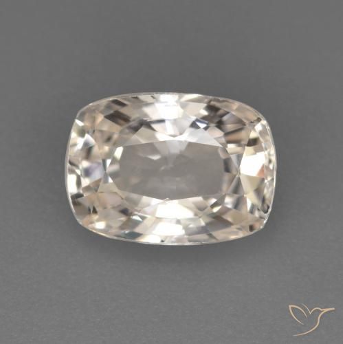 1.13ct Natural Very Light Golden Sapphire, Cushion, VVS-VS