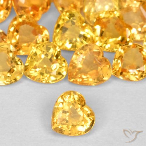 Naranja dorado Zafiro Gema - 0.1ct Forma de corazón (ID: 568470)
