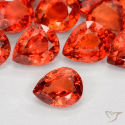 0.42ct Natural Medium Red Sapphire, Pear Shape, VVS-VS