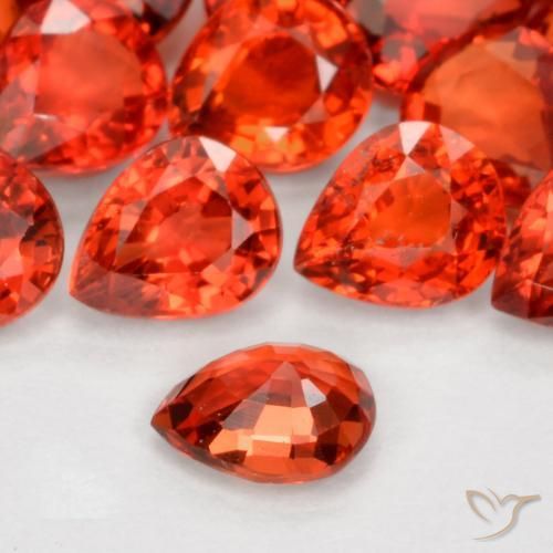 Sapphire Gemstones in 5.1 x 4.2 mm Size for Sale, Sapphire Stones in Medium Red Color