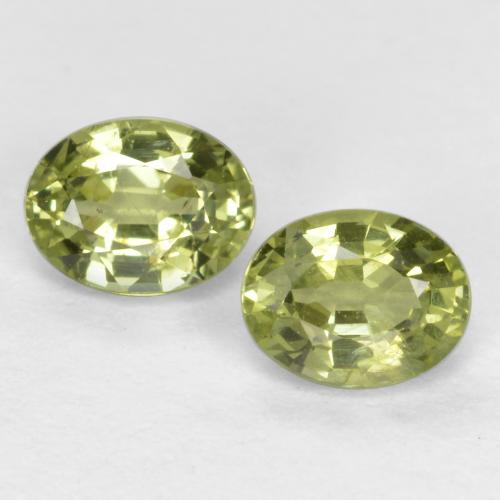 Olive Green Sapphire Gem - 0.3ct Oval Facet (ID: 568997)