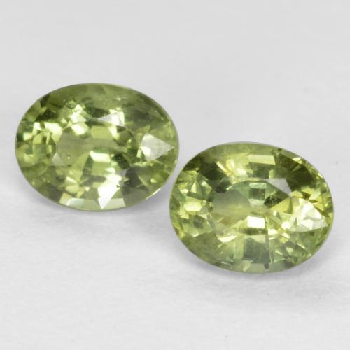 Оливковый Зеленый Сапфир Камень - 0.3ct Фасетный Овал (ID: 569004)