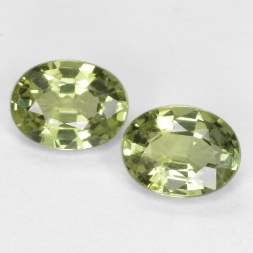 Yellow Green Sapphire Gem - 0.2ct Oval Facet (ID: 569005)