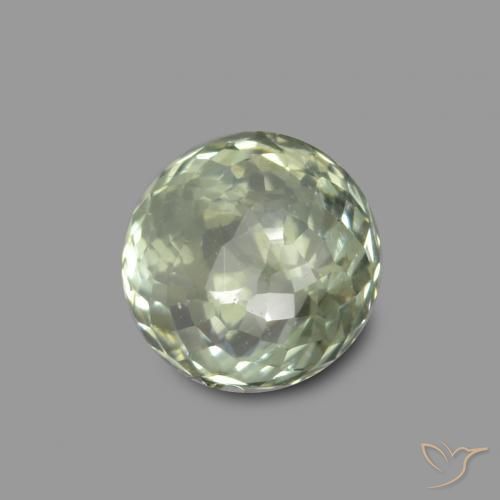 0.64 ct Green Sapphire Stone, Natural Sapphire in Round Mixed-Cut Shape for Sale
