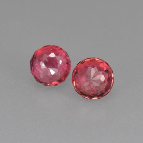 Rosado rojizo intenso Zafiro Gema - 0.4ct Corte circular mezclado (ID: 569278)