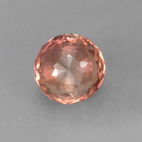 Reddish Orange Sapphire Gem - 0.5ct Round Mixed-Cut (ID: 569280)