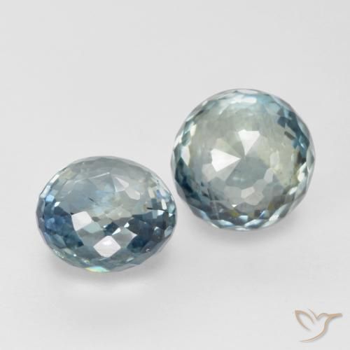 0.99 ctw Blue Sapphire Stones, Natural Sapphire in Round Mixed-Cut Shape for Sale