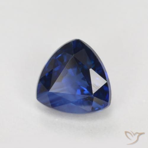 0.53 ct Blue Sapphire Stone, Natural Sapphire in Trillion Facet Shape for Sale