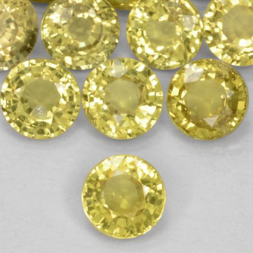Medium-Light Yellow Sapphire Gem - 0.4ct Round Facet (ID: 570807)